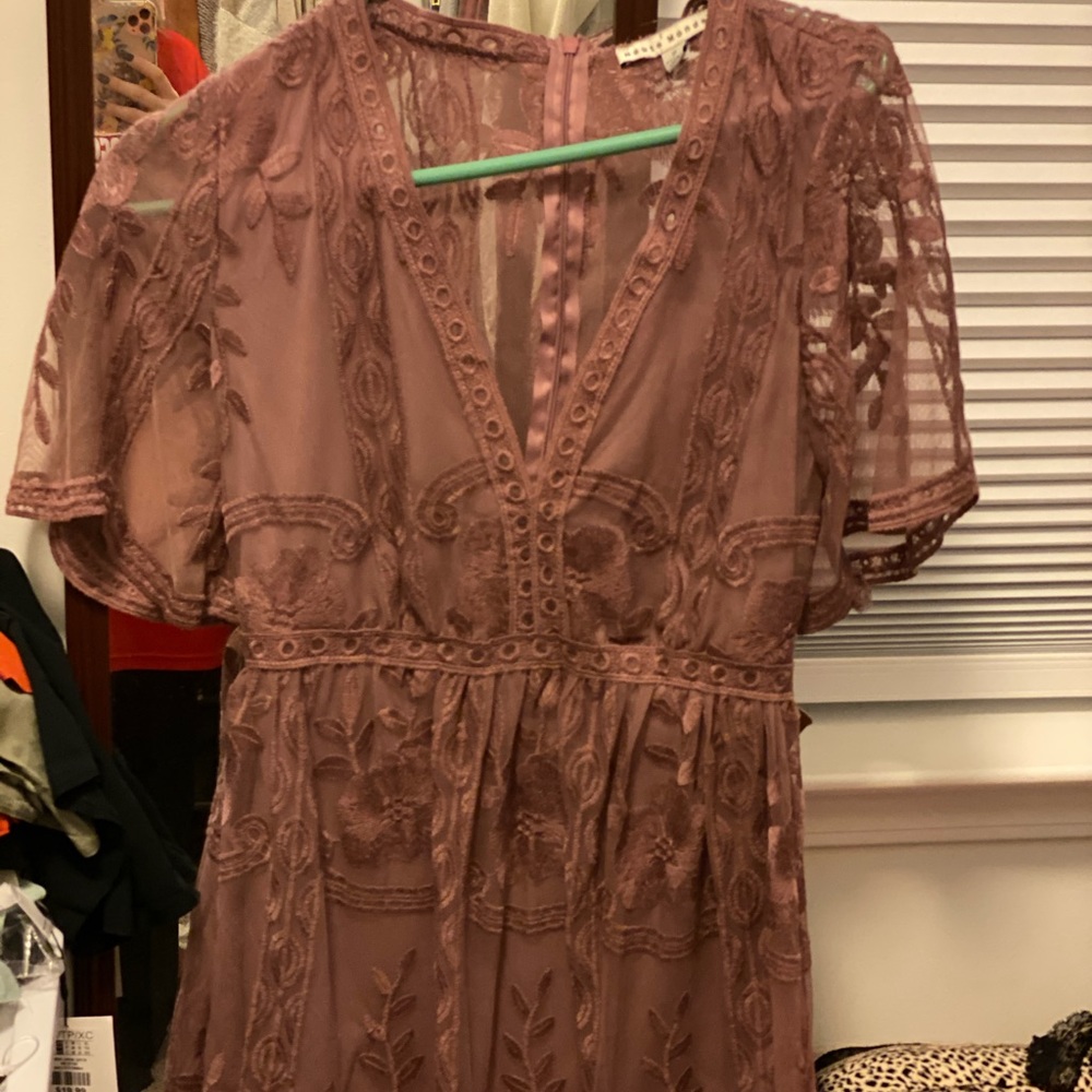 Purple floral detailed dress